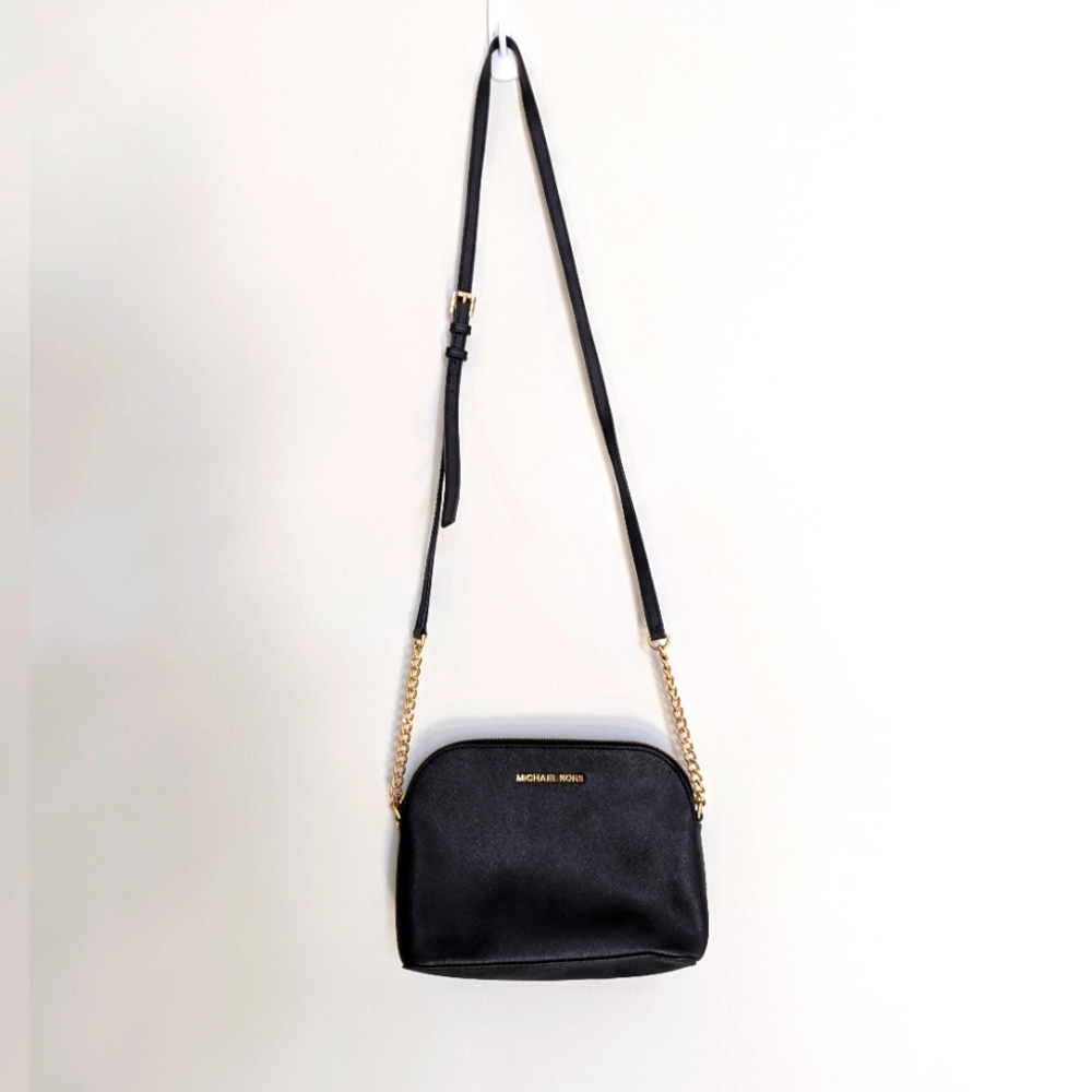 Michael Kors black crossbody bag with gold chain